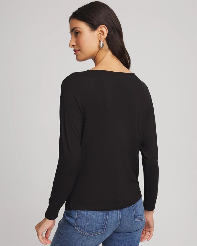 Embellished Cowlneck Dolman Tee - image 3